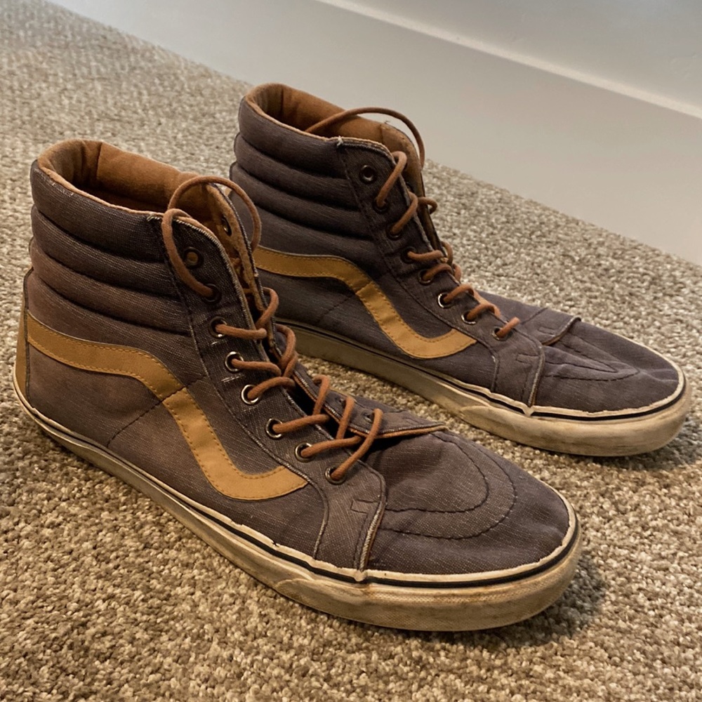 Vans Sk8-Hi Navy C&L Denim Tan sneaker Size 11.5M/13.5W